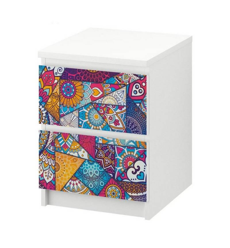 MyMaxxi Möbelfolie Kommodenaufkleber Malm Buntglasfenster Klebefolie Möbelfolie Folie, (Buntglasfenster, 1St.}, Ein Aufkleber je Schublade), Selbstklebend von MyMaxxi