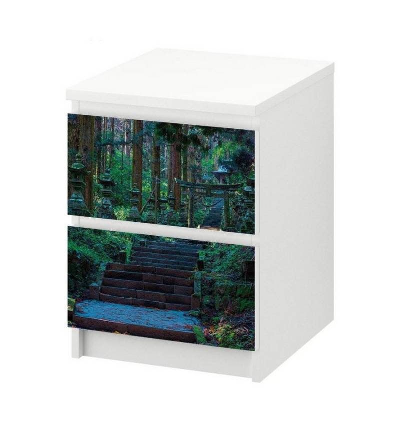 MyMaxxi Möbelfolie Kommodenaufkleber Malm Tori Tor im Wald Klebefolie Möbelfolie Folie, (Ein Aufkleber je Schublade) von MyMaxxi