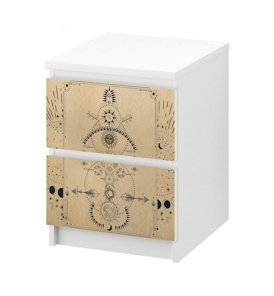 MyMaxxi Möbelfolie Kommodenaufkleber Malm Astrologie Sonne Mond Zodiac Möbelfolie Folie, (Spirituell Zodiac, 1St.}, Ein Aufkleber je Schublade), Selbstklebend MyMaxxi Möbelfolie Kommodenaufkleber Malm Astrologie Sonne Mond Zodiac Möbelfolie Folie, (Spirituell Zodiac, 1St.}, Ein Aufkleber je Schublade), Selbstklebend von MyMaxxi