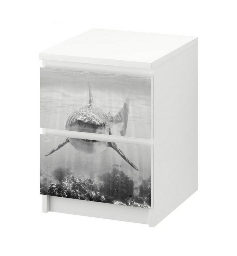 MyMaxxi Möbelfolie Kommodenaufkleber Malm Hai schwarz weiß Klebefolie Möbelfolie Folie, (Haifisch schwarz weiss, 1St.}, Ein Aufkleber je Schublade), Selbstklebend MyMaxxi Möbelfolie Kommodenaufkleber Malm Hai schwarz weiß Klebefolie Möbelfolie Folie, (Haifisch schwarz weiss, 1St.}, Ein Aufkleber je Schublade), Selbstklebend von MyMaxxi
