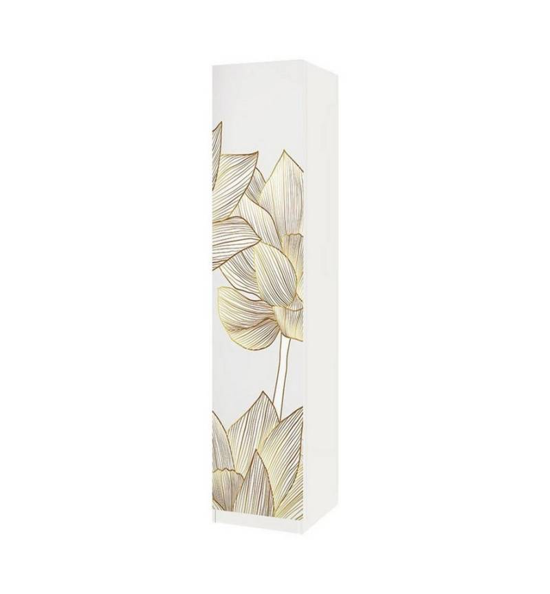 MyMaxxi Möbelfolie Schrankaufkleber Pax abstrakte Blumen gold weiß Möbelfolie Folie von MyMaxxi