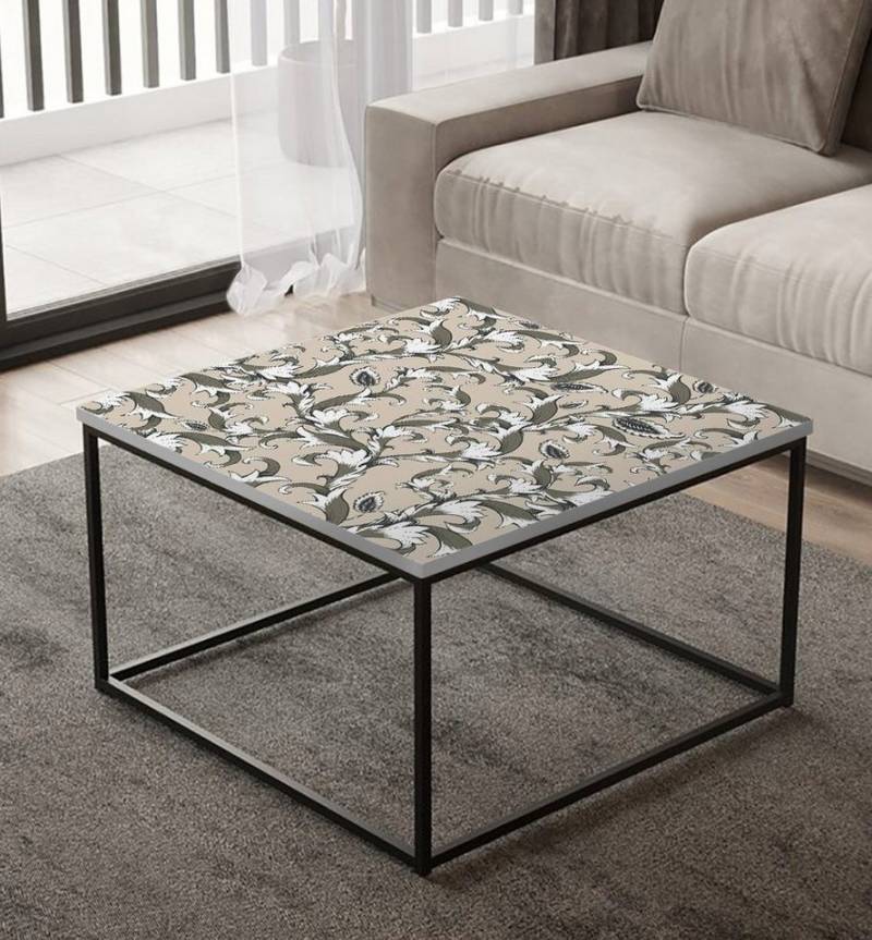MyMaxxi Möbelfolie MyMaxxi - selbstklebende Tischfolie Vintage Blatt Ornamente beige kompatibel mit Ikea Lacktisch Zeichnung Blüte Muster Malerei Möbelfolie Aufkleber - blasenfrei zu verkleben von MyMaxxi