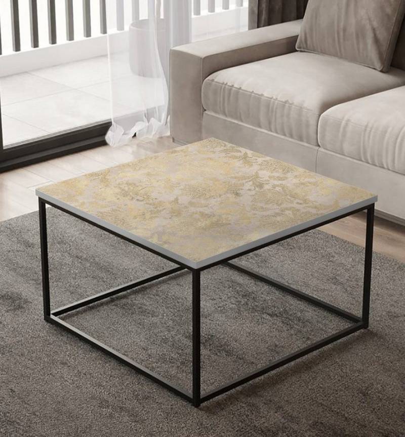 MyMaxxi Möbelfolie MyMaxxi - selbstklebende Tischfolie Vintage Ornamente verwaschen gold kompatibel mit Ikea Lacktisch Pflanzen Blätter Muster Möbelfolie Aufkleber - blasenfrei zu verkleben von MyMaxxi