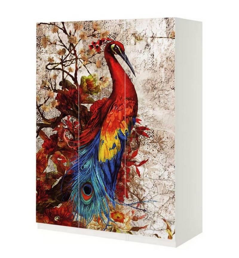 MyMaxxi Möbelfolie Schrankaufkleber Pax Abstraktes Kunstwerk Steine Möbelfolie Folie, (Pinsel gelb blau, 3St.}, Ein Aufkleber je Schranktür), Selbstklebend von MyMaxxi