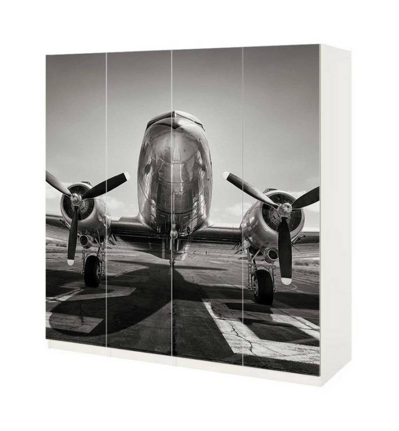 MyMaxxi Möbelfolie Schrankaufkleber Pax Flugzeug Front Klebefolie Möbelfolie Folie, (Flugzeug Front, 4St.}, Ein Aufkleber je Schranktür), Selbstklebend von MyMaxxi