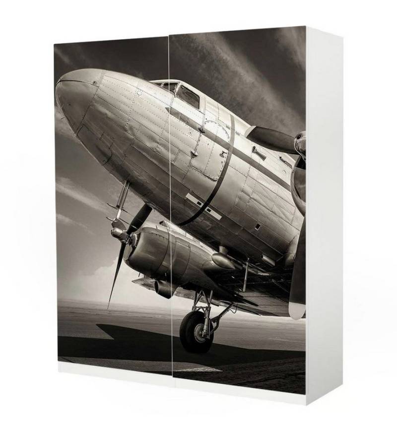 MyMaxxi Möbelfolie Schrankaufkleber Pax Flugzeug Klassiker Klebefolie Möbelfolie Folie, (Flugzeug Klassiker, 2St.}, Ein Aufkleber je Schranktür), Selbstklebend von MyMaxxi