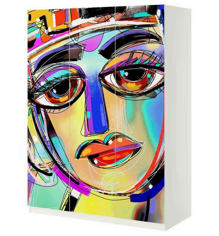 MyMaxxi Möbelfolie Schrankaufkleber Pax Graffiti Kunst Klebefolie Möbelfolie Folie, (Graffiti Art, 3St.}, Ein Aufkleber je Schranktür), Selbstklebend von MyMaxxi