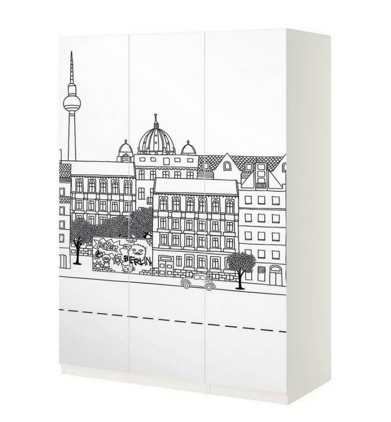 MyMaxxi Möbelfolie Schrankaufkleber Pax Hauptstadt von Deutschland Möbelfolie Folie, (Berlin, 3St.}, Ein Aufkleber je Schranktür), Selbstklebend von MyMaxxi