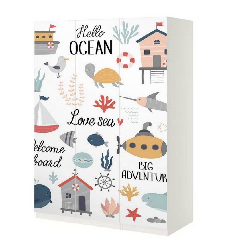 MyMaxxi Möbelfolie Schrankaufkleber Pax Meerestiere Klebefolie Möbelfolie Folie, (Meerestiere, 3St.}, Ein Aufkleber je Schranktür), Selbstklebend von MyMaxxi