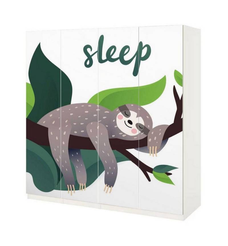 MyMaxxi Möbelfolie Schrankaufkleber Pax Müdes Faultier Klebefolie Möbelfolie Folie, (Müdes Faultier, 4St.}, Ein Aufkleber je Schranktür), Selbstklebend von MyMaxxi