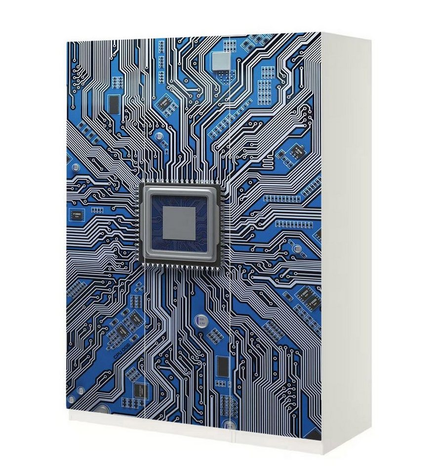 MyMaxxi Möbelfolie Schrankaufkleber Pax Schaltkreis blau Klebefolie Möbelfolie Folie von MyMaxxi