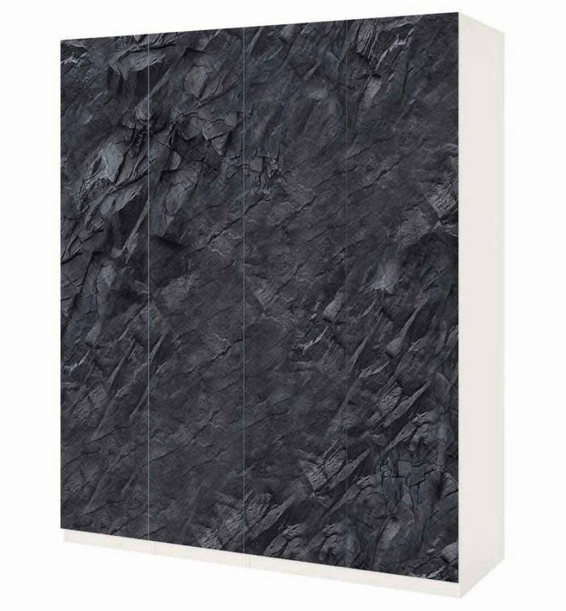 MyMaxxi Möbelfolie Schrankaufkleber Pax Schwarzer Stein Klebefolie Möbelfolie Folie, (Schwarzer Stein, 4St.}, Ein Aufkleber je Schranktür), Selbstklebend von MyMaxxi