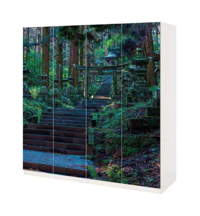 MyMaxxi Möbelfolie Schrankaufkleber Pax Tori Tor im Wald Klebefolie Möbelfolie Folie, (Tori Tor Bäume, 4St.}, Ein Aufkleber je Schranktür), Selbstklebend von MyMaxxi