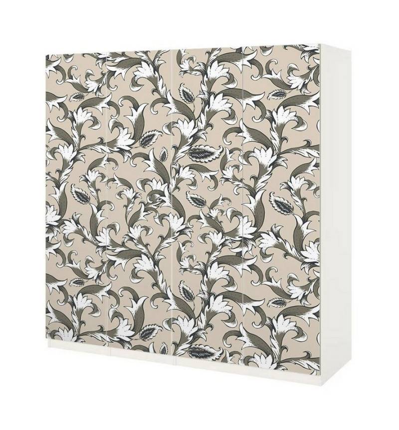 MyMaxxi Möbelfolie Schrankaufkleber Pax Vintage Blatt Ornamente Möbelfolie Folie, (Vintage Tapete Blätter, 4St.}, Ein Aufkleber je Schranktür), Selbstklebend von MyMaxxi