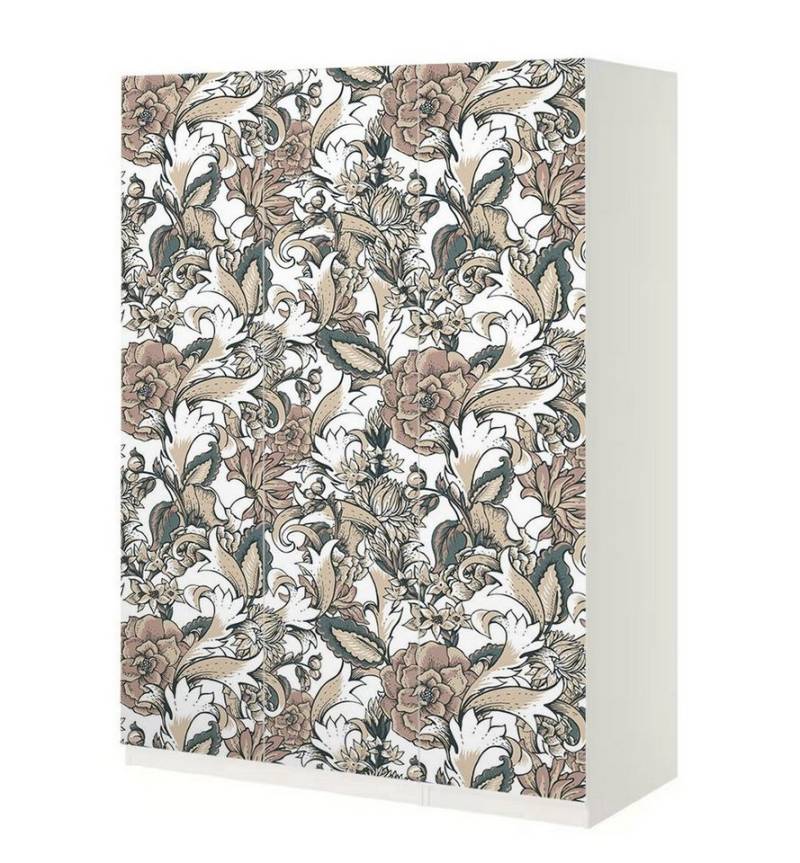 MyMaxxi Möbelfolie Schrankaufkleber Pax Vintage Blumen mit Blatt Möbelfolie Folie, (Vintage Tapete Blume, 3St.}, Ein Aufkleber je Schranktür), Selbstklebend von MyMaxxi