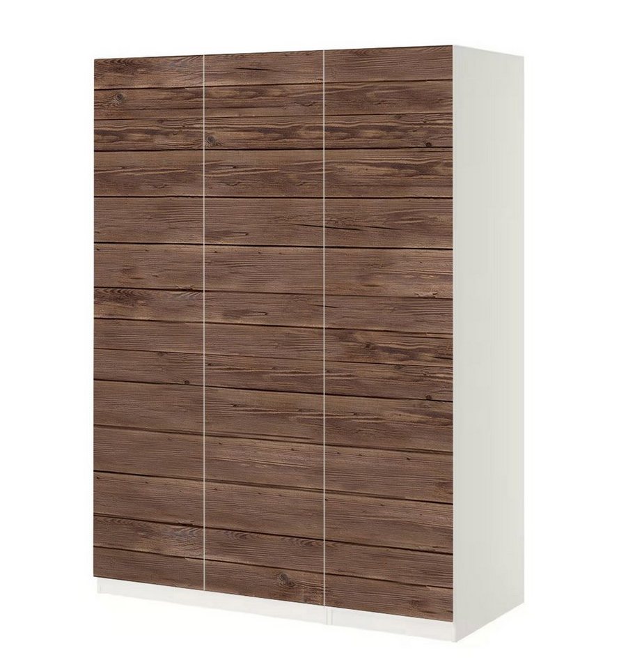 MyMaxxi Möbelfolie Schrankaufkleber Pax Vintage Holz vertikal Möbelfolie Folie, (3St.}, Ein Aufkleber je Schranktür), Selbstklebend, rückstandsfrei ablösbar von MyMaxxi