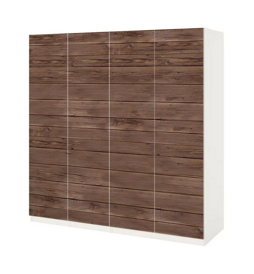 MyMaxxi Möbelfolie Schrankaufkleber Pax Vintage Holz vertikal Möbelfolie Folie, (4St.}, Ein Aufkleber je Schranktür), Selbstklebend, rückstandsfrei ablösbar von MyMaxxi