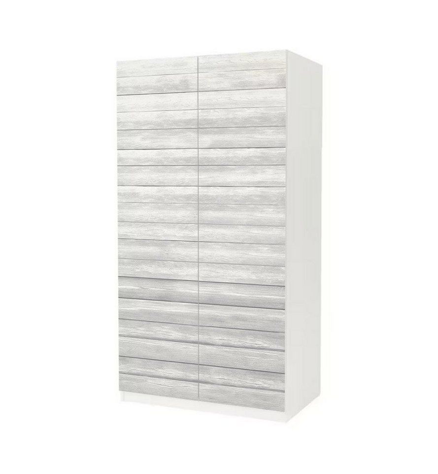 MyMaxxi Möbelfolie Schrankaufkleber Pax Vintage weißes Holz Textur Möbelfolie Folie, (2St.}, Ein Aufkleber je Schranktür), Selbstklebend, rückstandsfrei ablösbar von MyMaxxi