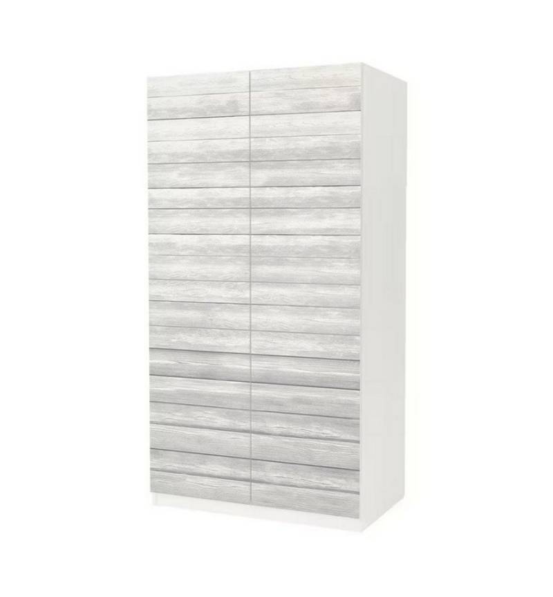MyMaxxi Möbelfolie Schrankaufkleber Pax Vintage weißes Holz Textur Möbelfolie Folie, (2St.}, Ein Aufkleber je Schranktür), Selbstklebend, rückstandsfrei ablösbar von MyMaxxi