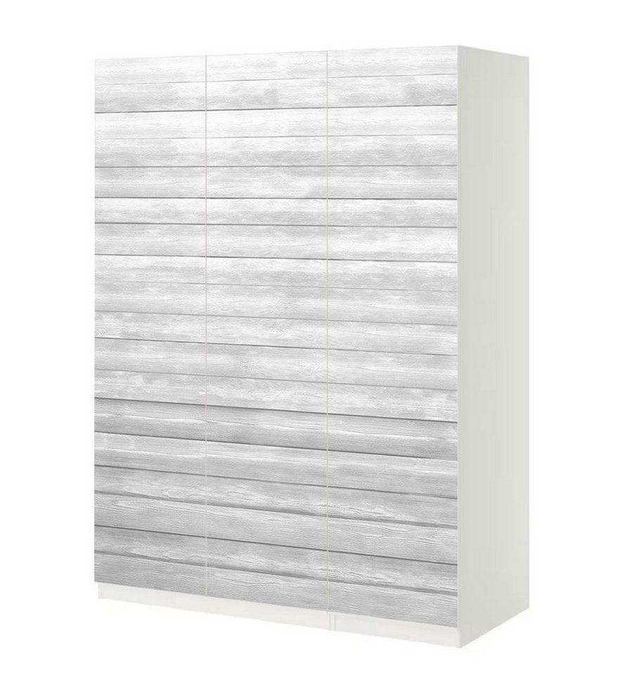 MyMaxxi Möbelfolie Schrankaufkleber Pax Vintage weißes Holz Textur Möbelfolie Folie, (3St.}, Ein Aufkleber je Schranktür), Selbstklebend, rückstandsfrei ablösbar von MyMaxxi