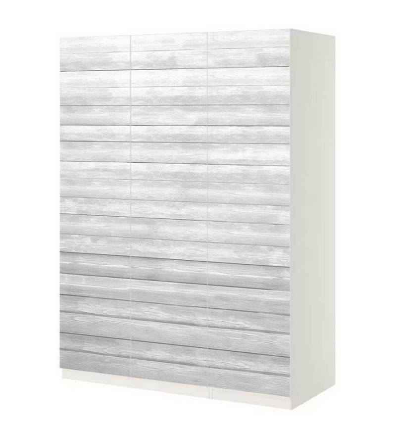 MyMaxxi Möbelfolie Schrankaufkleber Pax Vintage weißes Holz Textur Möbelfolie Folie, (3St.}, Ein Aufkleber je Schranktür), Selbstklebend, rückstandsfrei ablösbar von MyMaxxi