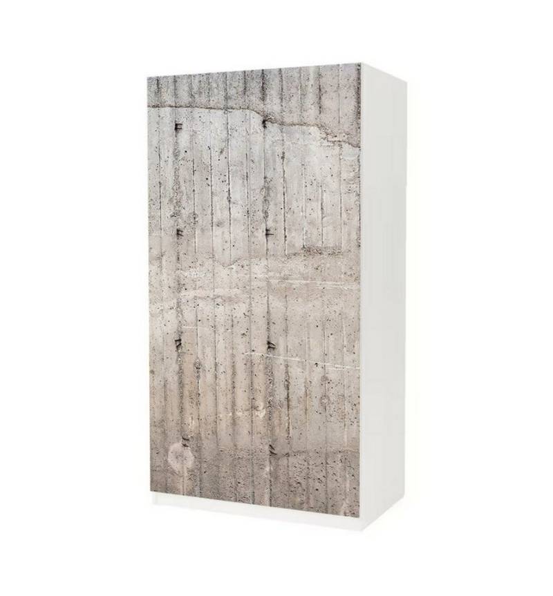 MyMaxxi Möbelfolie Schrankaufkleber Pax verwaschene Betonwand Klebefolie Möbelfolie Folie, (Betonwand verwaschen, 2St.}, Ein Aufkleber je Schranktür), Selbstklebend von MyMaxxi