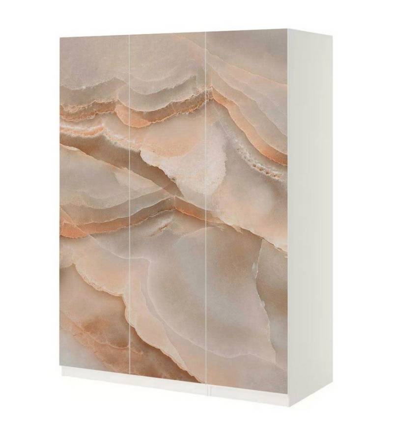 MyMaxxi Möbelfolie Schrankaufkleber Pax wellige Marmor Steinplatten Möbelfolie Folie, (Marmor wellen bronze, 3St.}, Ein Aufkleber je Schranktür), Selbstklebend von MyMaxxi