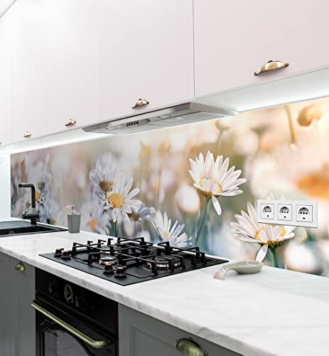 MyMaxxi - Selbstklebende Küchenrückwand Folie ohne Bohren - Motiv Blume 06-60cm hoch - Klebefolie Wandbild Küche - Wand-Deko – Wiese Natur 400 x 60cm von MyMaxxi