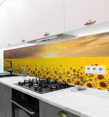 MyMaxxi - Selbstklebende Küchenrückwand Folie ohne Bohren - Motiv Blume 07-60cm hoch - Klebefolie Wandbild Küche - Wand-Deko – Natur Wiese 220 x 60 cm von MyMaxxi