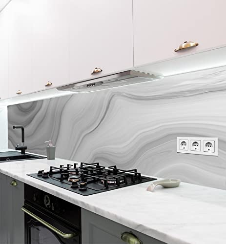 MyMaxxi - Selbstklebende Küchenrückwand Folie ohne Bohren - Motiv Marmor grau 60cm hoch - Wandbild Küche - Wand-Deko – Steine Mauer Farbverlauf 180 x 60cm von MyMaxxi