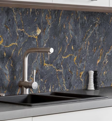 MyMaxxi Küchenrückwand Folie selbstklebend matt Versteift - einfache Montage ohne Bohren - Motiv Marmor schwarz 60cm hoch - Spritzschutz Küche Klebefolie - Steine Mauer 340 x 60cm MyMaxxi Küchenrückwand Folie selbstklebend matt Versteift - einfache Montage ohne Bohren - Motiv Marmor schwarz 60cm hoch - Spritzschutz Küche Klebefolie - Steine Mauer 340 x 60cm von MyMaxxi