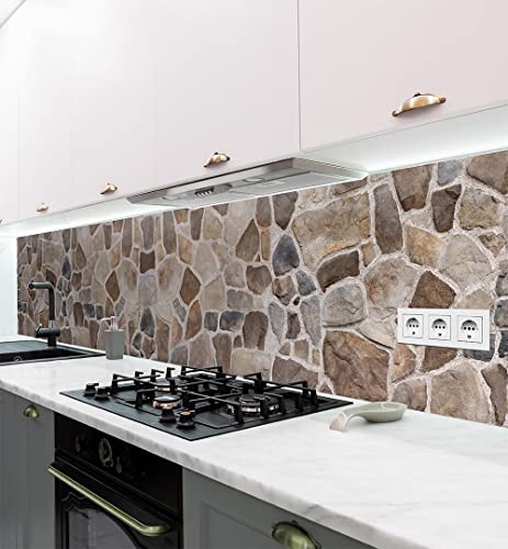 MyMaxxi - Selbstklebende Küchenrückwand Folie ohne Bohren - Aufkleber Motiv Mauer 04-60cm hoch - Adhesive Kitchen Wall Design - Wandtattoo Wandbild Küche - Wand-Deko - Wandgestaltung von MyMaxxi