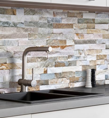 MyMaxxi Küchenrückwand Folie selbstklebend matt - einfache Montage ohne Bohren 0,4mm stark Versteift - Motiv Naturstein Braun Grün Rosa 60cm hoch - Spritzschutz Küche Klebefolie ? Steine 120 x 60cm MyMaxxi Küchenrückwand Folie selbstklebend matt - einfache Montage ohne Bohren 0,4mm stark Versteift - Motiv Naturstein Braun Grün Rosa 60cm hoch - Spritzschutz Küche Klebefolie ? Steine 120 x 60cm von MyMaxxi