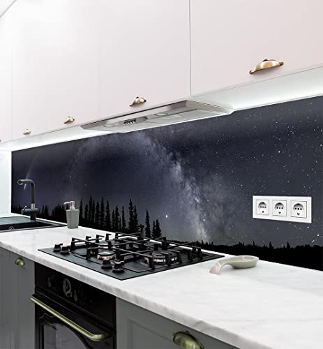 MyMaxxi - Selbstklebende Küchenrückwand Folie ohne Bohren - Motiv Sternenhimmel - 60cm hoch – Klebefolie Wandbild Küche - Wand-Deko – Sterne Nachthimmel 80 x 60cm von MyMaxxi