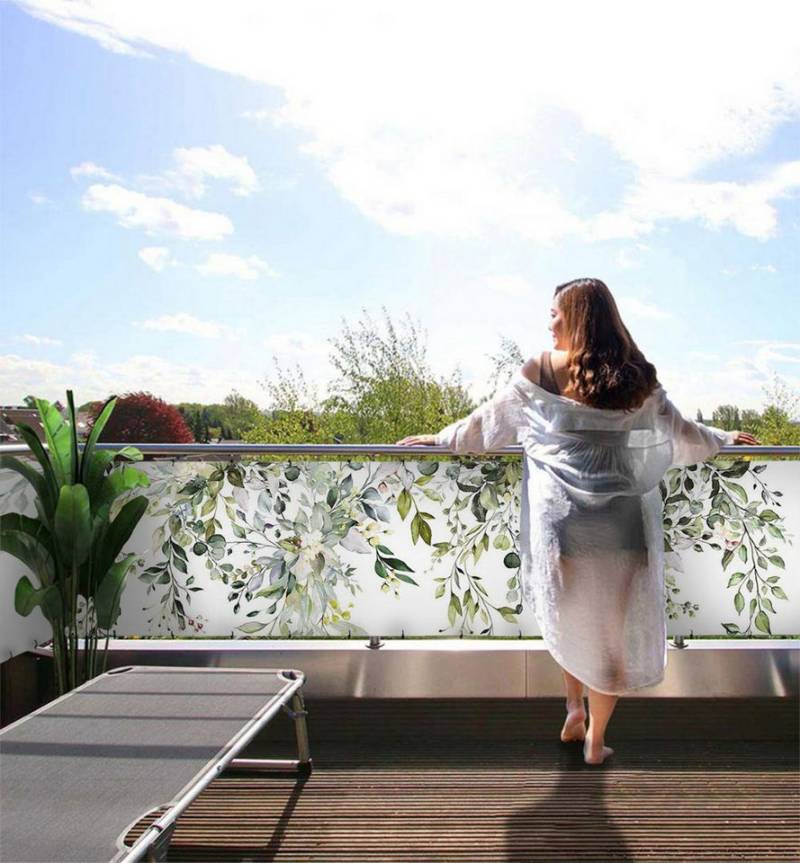 MyMaxxi Sichtschutzelement Balkonbanner hängende Pflanzen mit Blätter Balkon Sichtschutz Garten, (hängende Pflanzen mit Blätter) von MyMaxxi