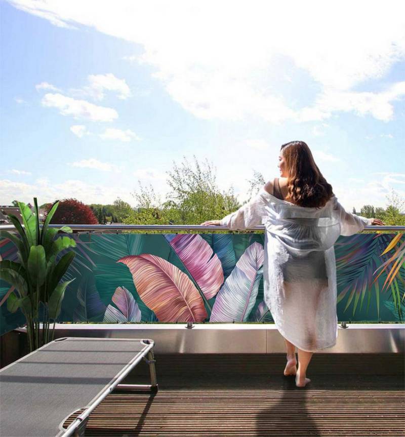 MyMaxxi Sichtschutzelement Balkonbanner tropischer Blätterwald bunt Balkon Sichtschutz Garten, (tropischer Blätterwald bunt) von MyMaxxi
