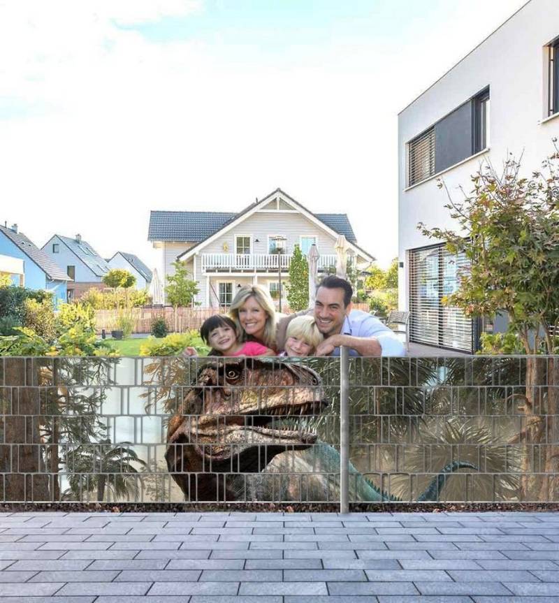 MyMaxxi Sichtschutzstreifen Sichtschutzstreifen T-Rex im Dschungel Sichtschutz Garten Zaun, (T-Rex im Dschungel) von MyMaxxi
