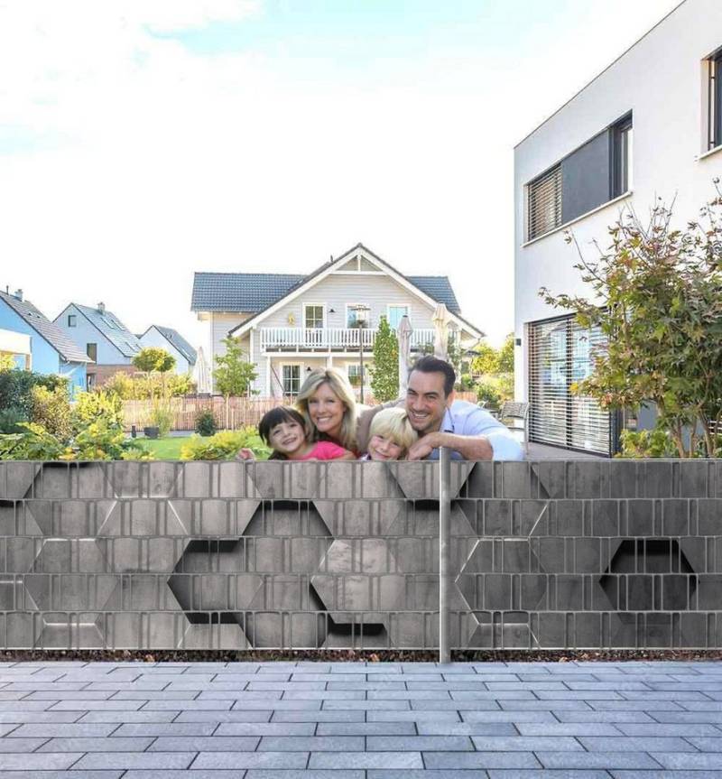 MyMaxxi Sichtschutzstreifen Sichtschutzstreifen Abstrakte Sechsecke 3D Sichtschutz Garten Zaun, (Abstrakte Sechsecke 3D) von MyMaxxi