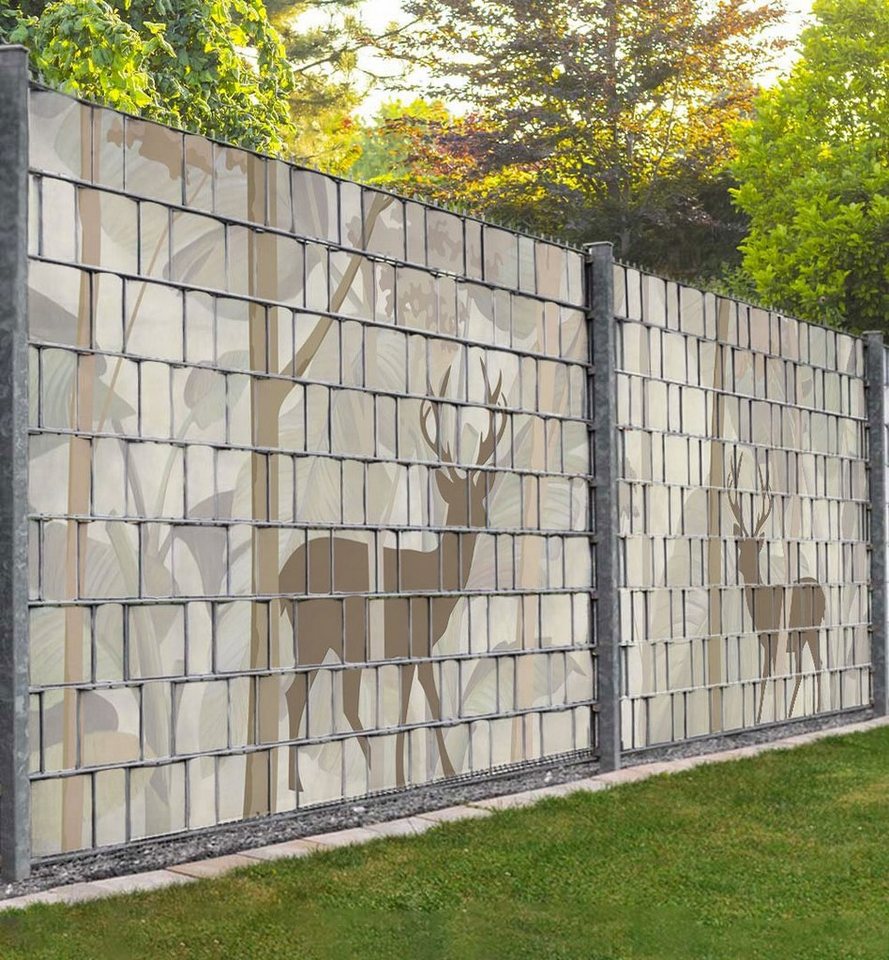 MyMaxxi Sichtschutzstreifen Sichtschutzstreifen Boho Stil Hirsche im Wald Sichtschutz Garten Zaun, (Boho Stil Hirsche im Wald) von MyMaxxi