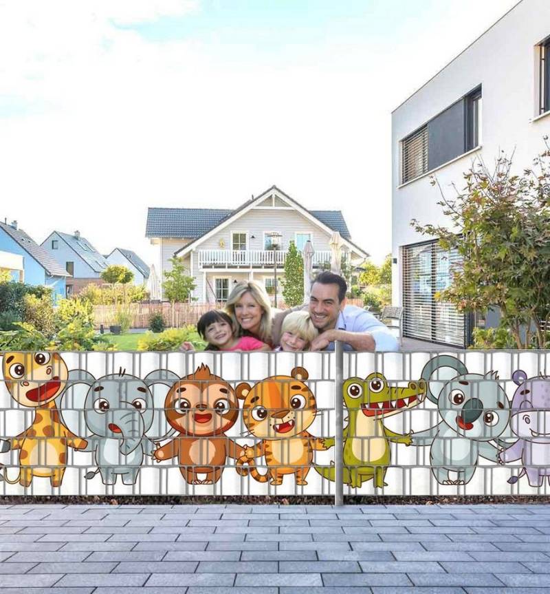 MyMaxxi Sichtschutzstreifen Sichtschutzstreifen Freundliche Tiere Sichtschutz Garten Zaun, (Freundliche Tiere) von MyMaxxi