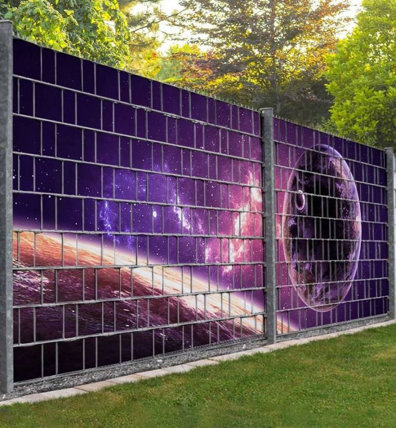 MyMaxxi Sichtschutzstreifen Sichtschutzstreifen Galaxie mit Planeten Sichtschutz Garten Zaun, (Galaxie mit Planeten) von MyMaxxi