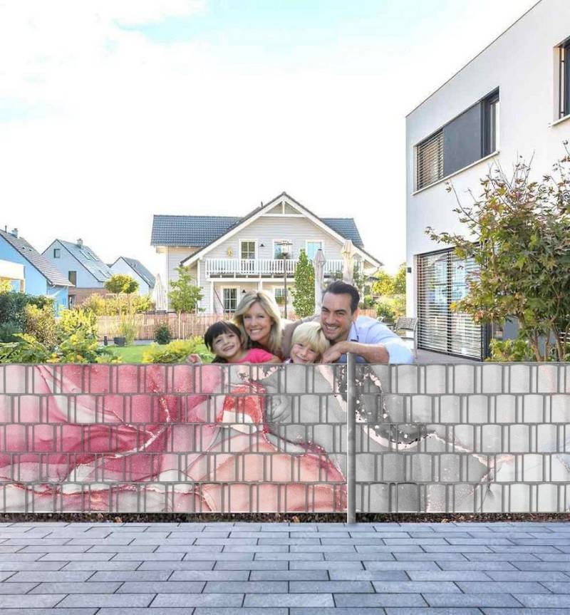 MyMaxxi Sichtschutzstreifen Sichtschutzstreifen Marmor grau pink Sichtschutz Garten Zaun, (Marmor grau pink) von MyMaxxi