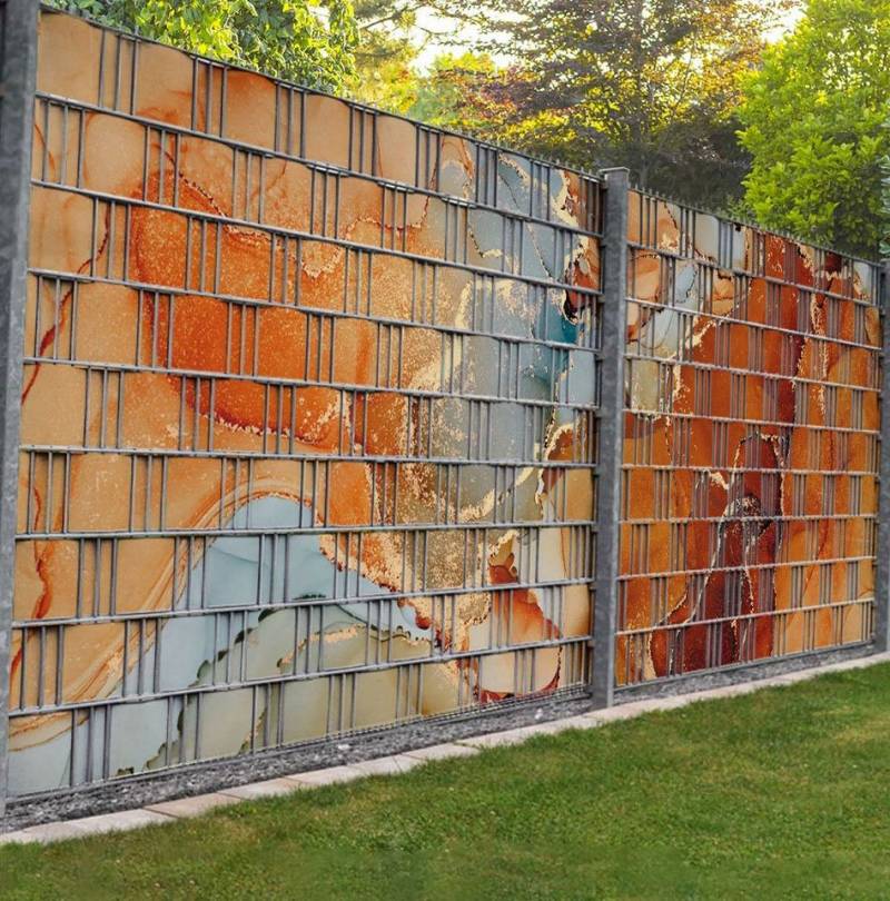 MyMaxxi Sichtschutzstreifen Sichtschutzstreifen Marmor terrakotta gold Sichtschutz Garten Zaun, (Marmor terrakotta gold) von MyMaxxi