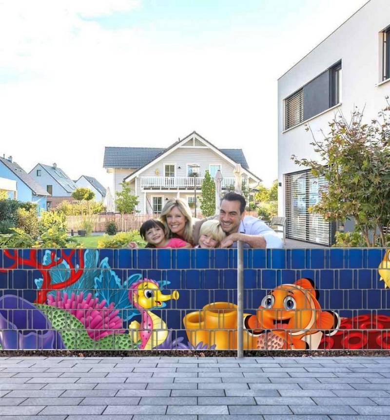 MyMaxxi Sichtschutzstreifen Sichtschutzstreifen Meerestiere Kinder Sichtschutz Garten Zaun, (Meerestiere Kinder) von MyMaxxi