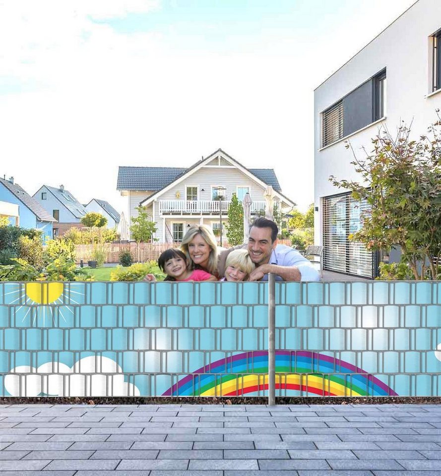 MyMaxxi Sichtschutzstreifen Zaunsichtschutz Regenbogen Vogel Sichtschutz Garten Zaun von MyMaxxi