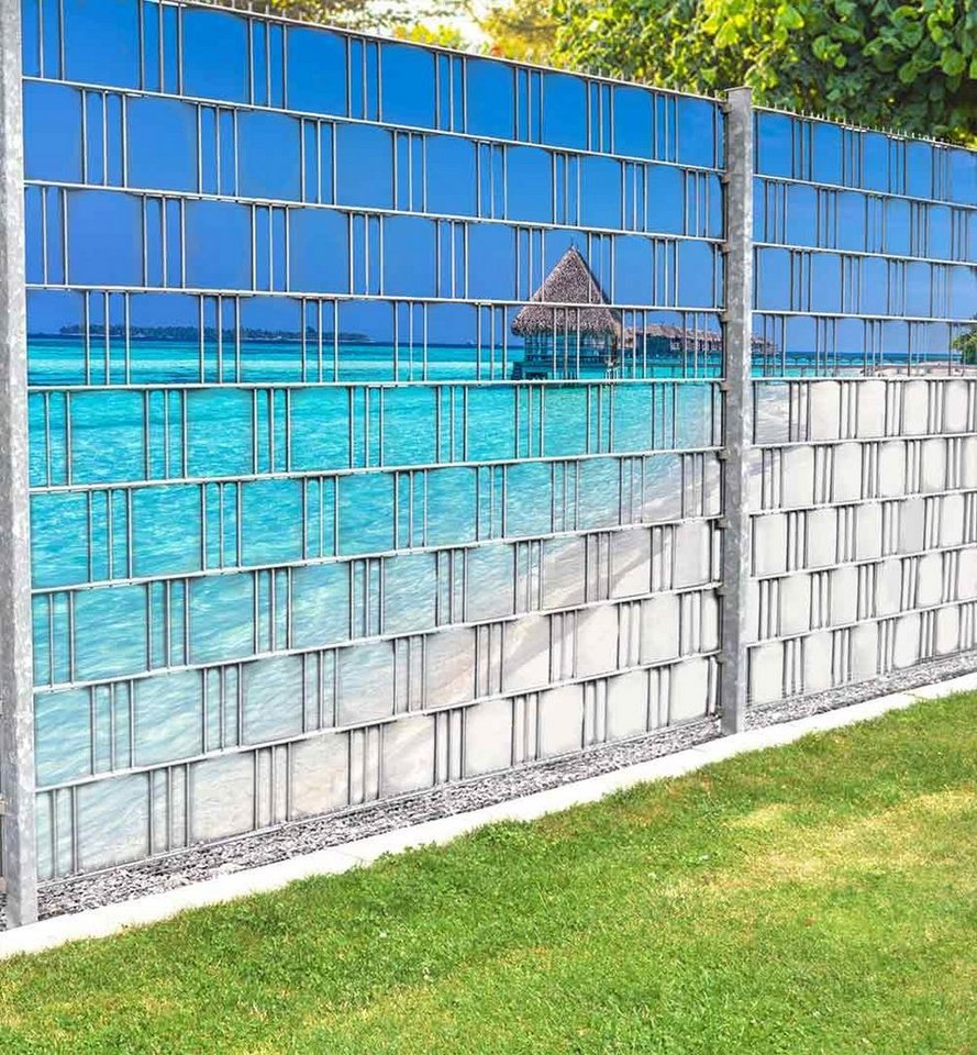 MyMaxxi Sichtschutzstreifen Sichtschutzstreifen Strand Malediven Meer Sichtschutz Garten Zaun, (Strand Malediven Meer) von MyMaxxi