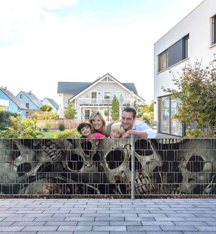 MyMaxxi Sichtschutzstreifen Zaunsichtschutz Totenkopfgrube Sichtschutz Garten Zaun von MyMaxxi