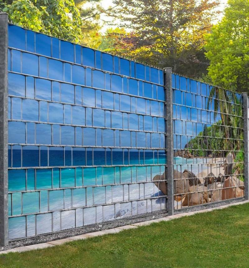 MyMaxxi Sichtschutzstreifen Sichtschutz Zaun Traumstrand mit hellblauem Meer Sichtschutzstreifen von MyMaxxi