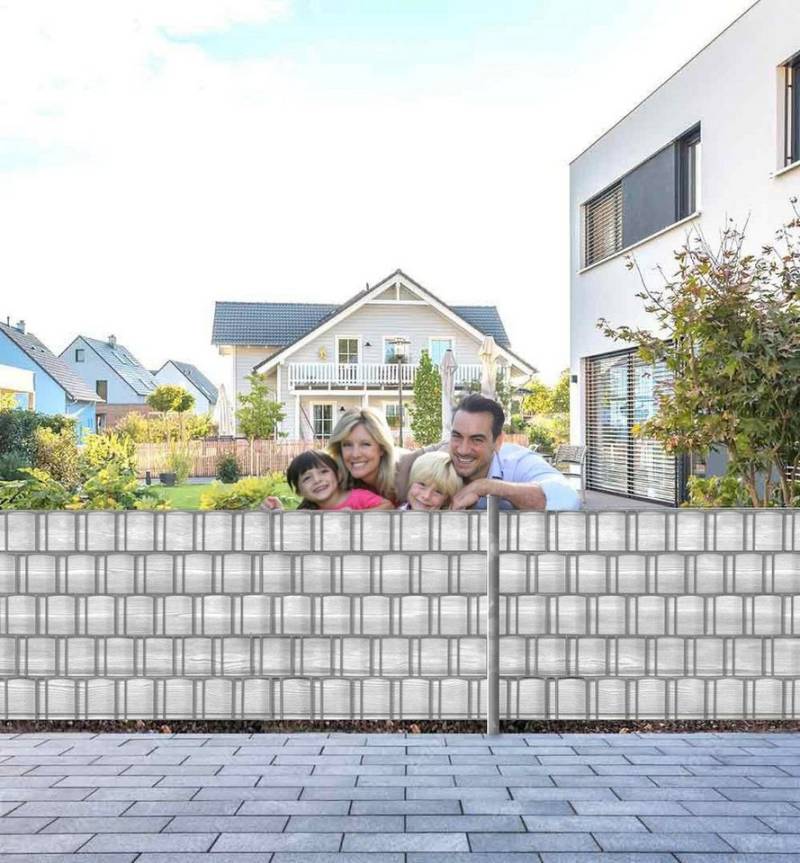 MyMaxxi Sichtschutzstreifen Sichtschutzstreifen Vintage weißes Holz Textur Sichtschutz Garten Zaun von MyMaxxi
