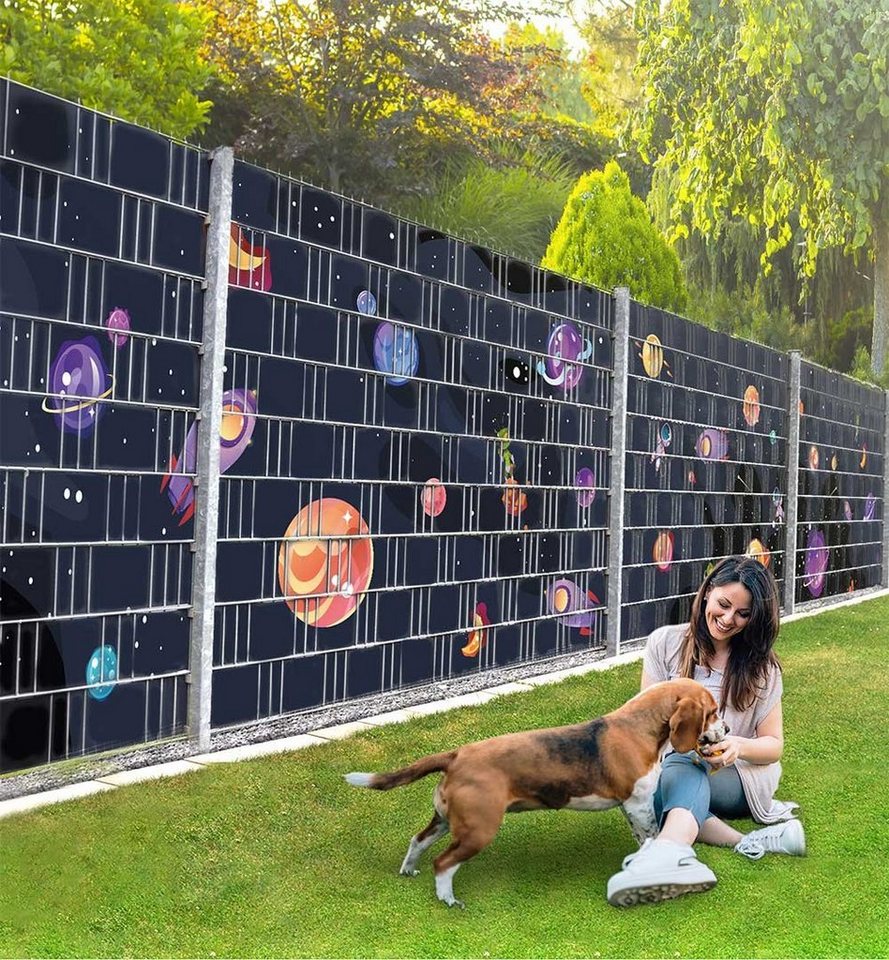 MyMaxxi Sichtschutzstreifen Zaunsichtschutz Weltraum Sichtschutz Garten Zaun von MyMaxxi